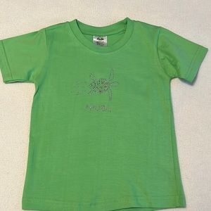 Lime green ARUBA tee shirt  Size 2-4